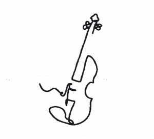 Illustration au trait d'un violon